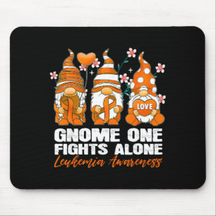Gnom eins kämpft allein Leukämie-Bewusstsein orang Mousepad