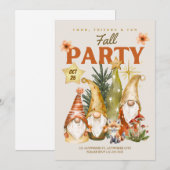 Gnom-Erntedankfest-Party Einladung (Vorne/Hinten)