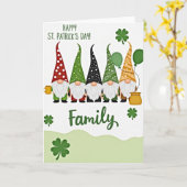 Gnom Familie St. Patrick Tag Karte (Gelbe Blume)