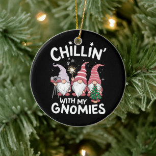 Gnom-Familien-Weihnachten Chillen Mit Meinen Gnome Keramik Ornament