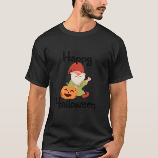 Gnom Frohes Halloween  T-Shirt (Vorderseite)