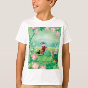 Gnom-Gärtner, Amsel, Igel & weißes Kaninchen T-Shirt
