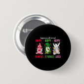 Gnom glücklich St. Patrick Ostern Valentinstag Fre Button (Vorne & Hinten)