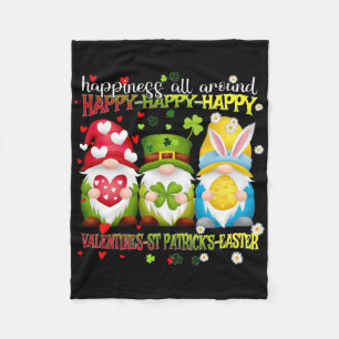 Gnom glücklich St. Patrick Ostern Valentinstag Fre Fleecedecke