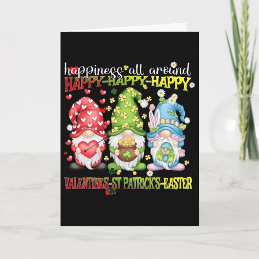Gnom glücklich St. Patrick Ostern Valentinstag Fre Karte (Vorderseite)