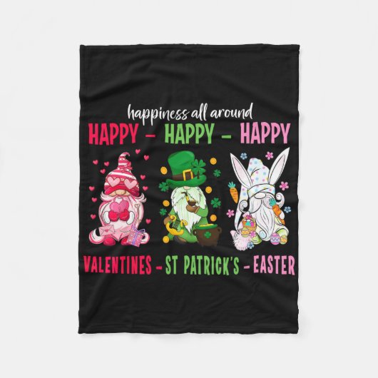 Gnom Glücklicher Valentinstag St. Patrick Ostern F Fleecedecke (Vorderseite)