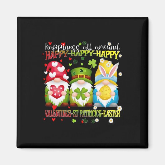Gnom Glücklicher Valentinstag St. Patrick Ostern F Magnet (Vorne)