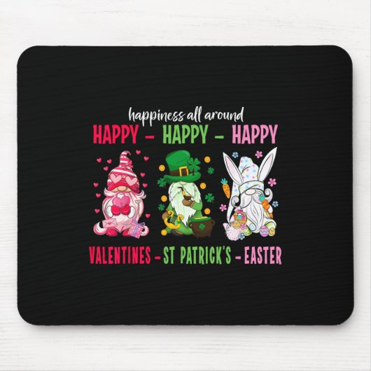 Gnom Glücklicher Valentinstag St. Patrick Ostern F Mousepad (Vorne)