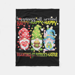 Gnom glückliches Valentins St. Patrick Ostern Glüc Fleecedecke