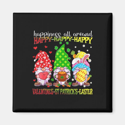 Gnom glückliches Valentins St. Patrick Ostern Glüc Magnet (Vorne)