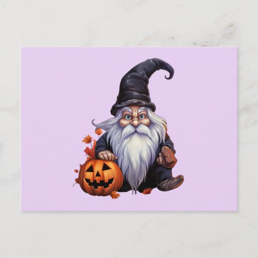 Gnom gnome Halloween Postkarte (Vorderseite)