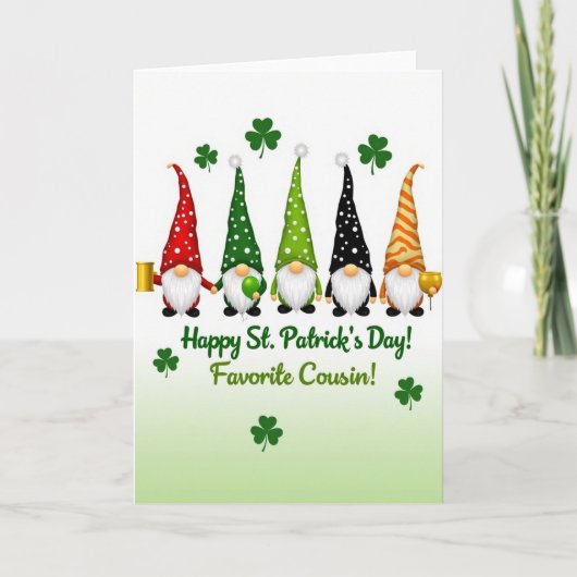 Gnom Gold Topf St. Patricks Tag Karte (Vorderseite)