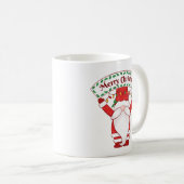 Gnom hält Weihnachtsbanner Kaffeetasse (VorderseiteRechts)