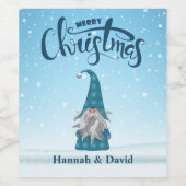 Gnom in blauem Anzug Weinetikett (Einzelnes Label)