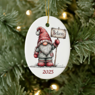 Gnom Keramik-Oval-Weihnachtsschmuck Keramik Ornament