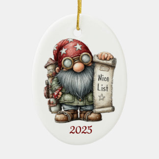 Gnom Keramik-Oval-Weihnachtsschmuck Keramik Ornament