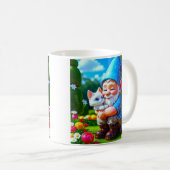 Gnom knuddelt Katze Kaffeetasse (VorderseiteRechts)