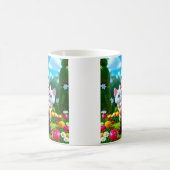 Gnom knuddelt Katze Kaffeetasse (Mittel)