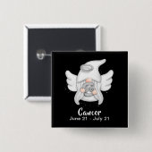 Gnom Krebs Astrologie-Sternzeichen Engel Pinback B Button (Vorne & Hinten)