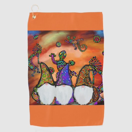 Gnom Kunst Golfhandtuch (Vorderseite)