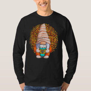 Gnom Leopard Herbstblatt Herbst Kaffee Krankenschw T-Shirt
