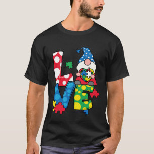 Gnom Liebe Puzzleteil Autismus-Bewusstseinsmonat K T-Shirt