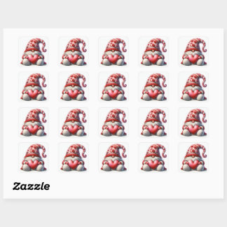 Gnom Liebessticker-Set Quadratischer Aufkleber