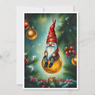 Gnom Lustig Trendig Whimsisch Fantasy Kein Foto Feiertagskarte