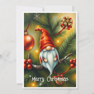 Gnom lustig trendy whimsical Fantasy Kein Foto Feiertagskarte