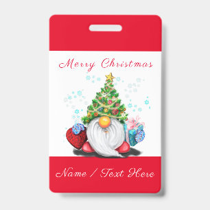 Gnom mit Geschenk Weihnachten Benutzerdefinierter  Ausweis