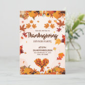 Gnom mit Kürbissen Herzbaum Kunst Herbst Einladung (Stehend Vorderseite)