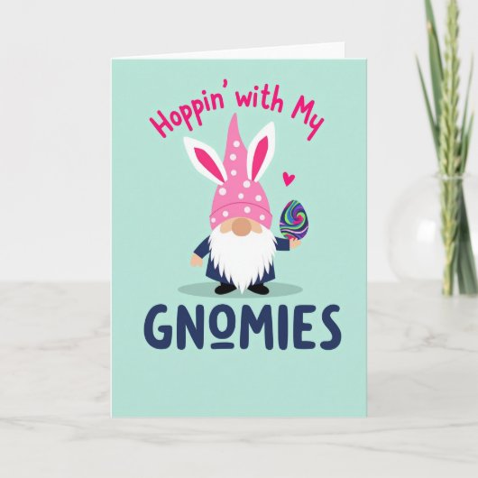 Gnom Ostern Feiertags-Ei-Karte Karte (Vorderseite)