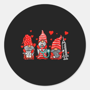 Gnom-Pflegekraft Schrubben Valentinstag Rn Intensi Runder Aufkleber