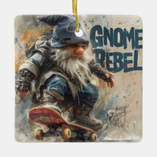 Gnom-Rebell Skateboarding-Grafik Keramikornament