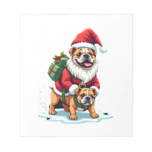 Gnom Reitet Englische Bulldogge Weihnachten Xmas J Notizblock