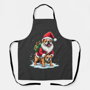 Gnom Reitet Englische Bulldogge Weihnachten Xmas J Schürze