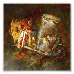 „Gnom sammelt Frösche“ von Heinrich Schlitt Fotodruck