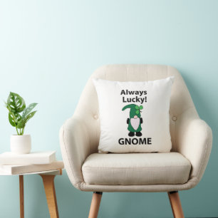 Gnom Shamrock Glückspilz St. Patricks Tag Gnom Kissen