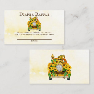 Gnom-Sonnenblume und Bienen-Windel-Raffle Visitenkarte
