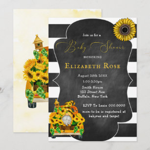 Gnom Sonnenblumen Bienen Schultafel Baby Shower Ei