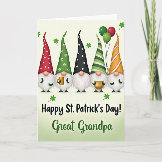 Gnom St. Patrick's Day Urgroßvater Karte (Vorderseite)
