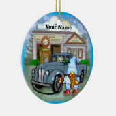 Gnom-Tankstelle Keramik Ornament (Rechts)