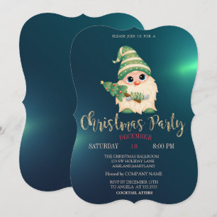 Gnom Tannenbaum, grüne Weihnachtsfirmenparty Einladung