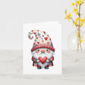 Gnom Valentinstag Klappkarte Karte (Gelbe Blume)