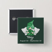 Gnom Virgo Astrologie-Sternzeichen Engel Pin-Back Button (Vorne & Hinten)