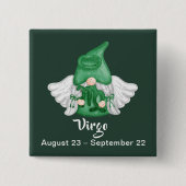 Gnom Virgo Astrologie-Sternzeichen Engel Pin-Back Button (Vorderseite)