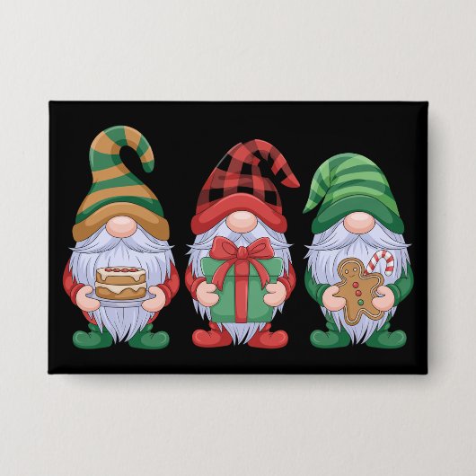 Gnom Weihnachten Gnome Süße Gnomies Feiertage Button (Vorderseite)