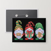 Gnom Weihnachten Gnome Süße Gnomies Feiertage Button (Vorderseite/Rückseite)