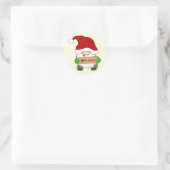 Gnom Weihnachten Runder Aufkleber (Tasche)