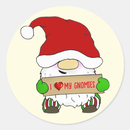 Gnom Weihnachten Runder Aufkleber (Vorderseite)